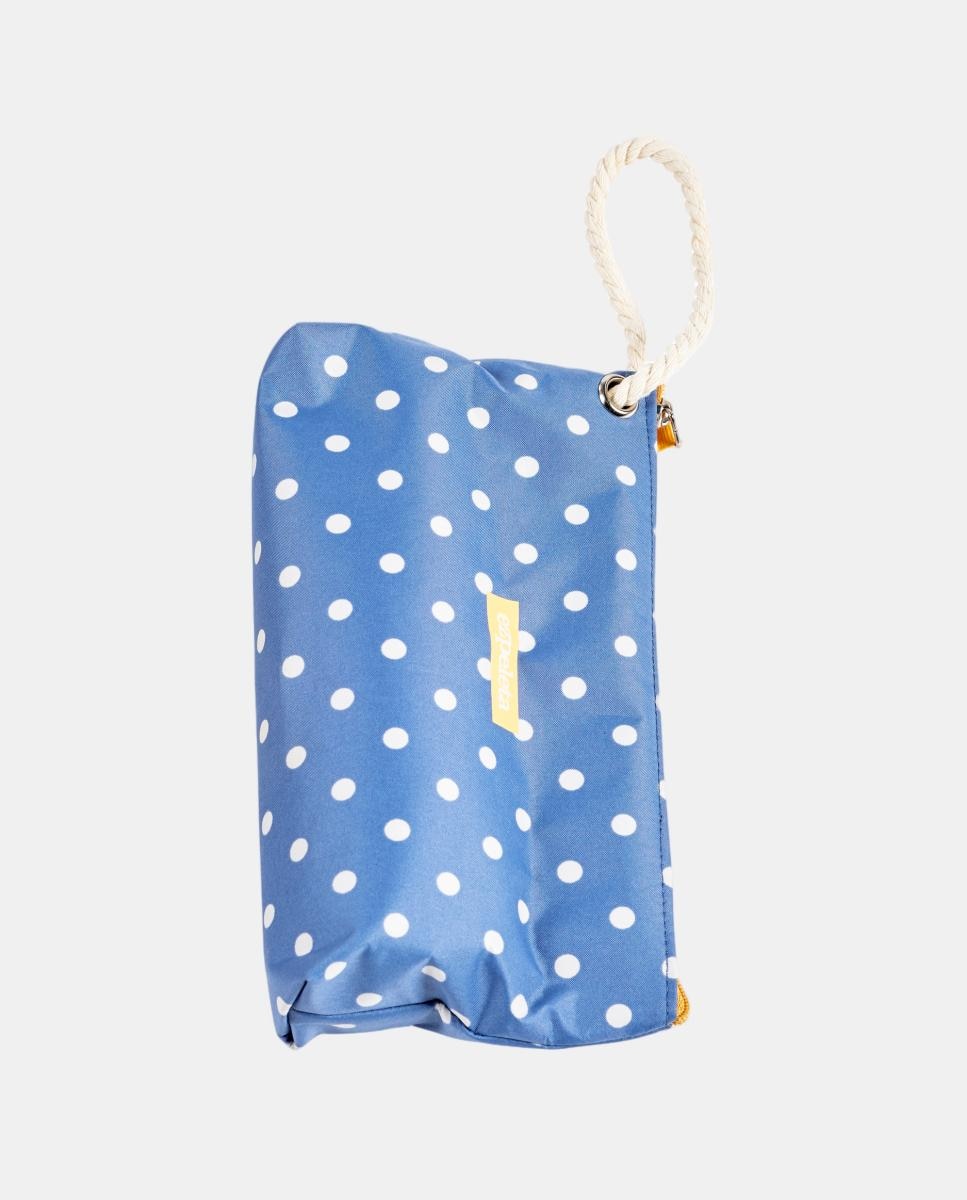 Guarda-Chuva Dobrável UPF50+ com Estampado às Bolinhas Azul-marinho-3