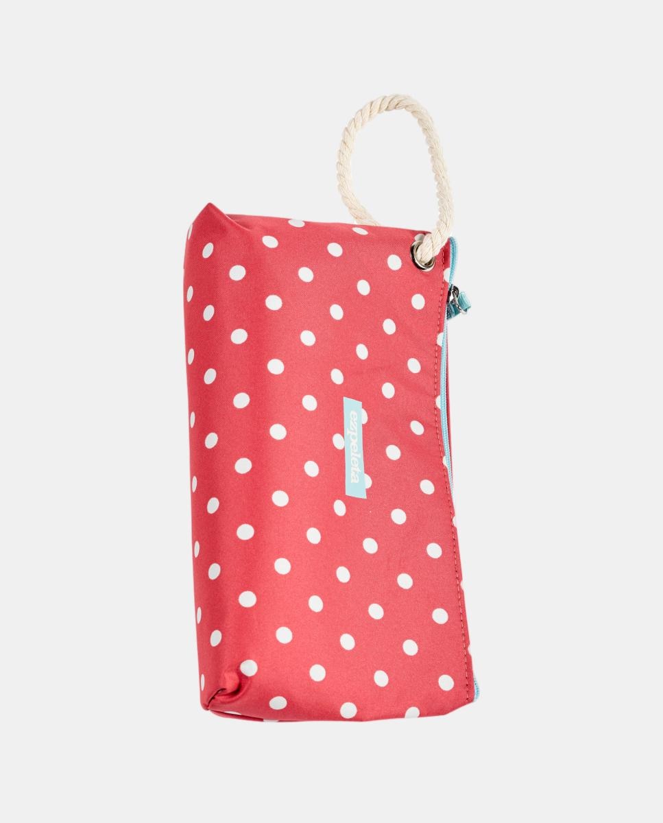 Guarda-Chuva Dobrável UPF50+ com Estampado às Bolinhas Coral-3