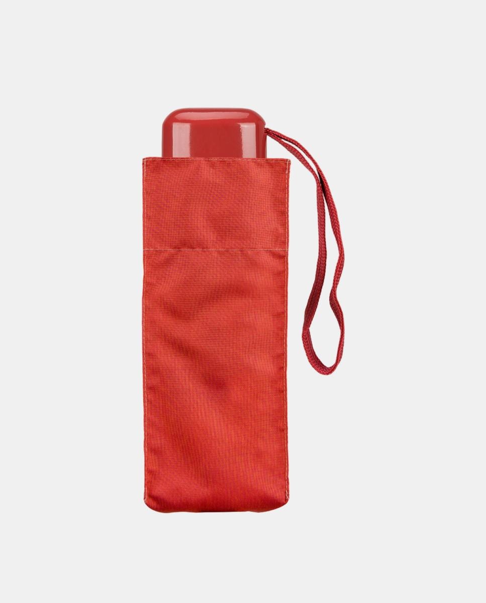Guarda-Chuva Mini Manual Plano com Cabo Plano Vermelho-2