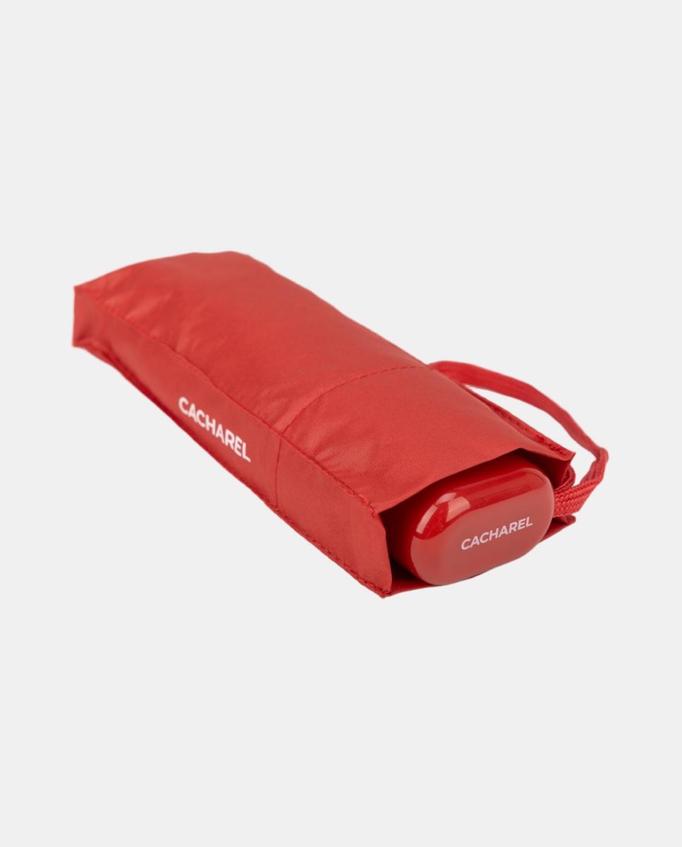 Guarda-Chuva Mini Manual Plano com Cabo Plano Vermelho-3