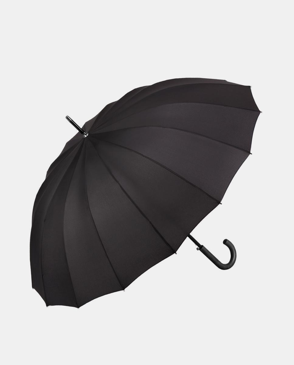 Guarda-chuva comprido automático de cor preta Preto-1