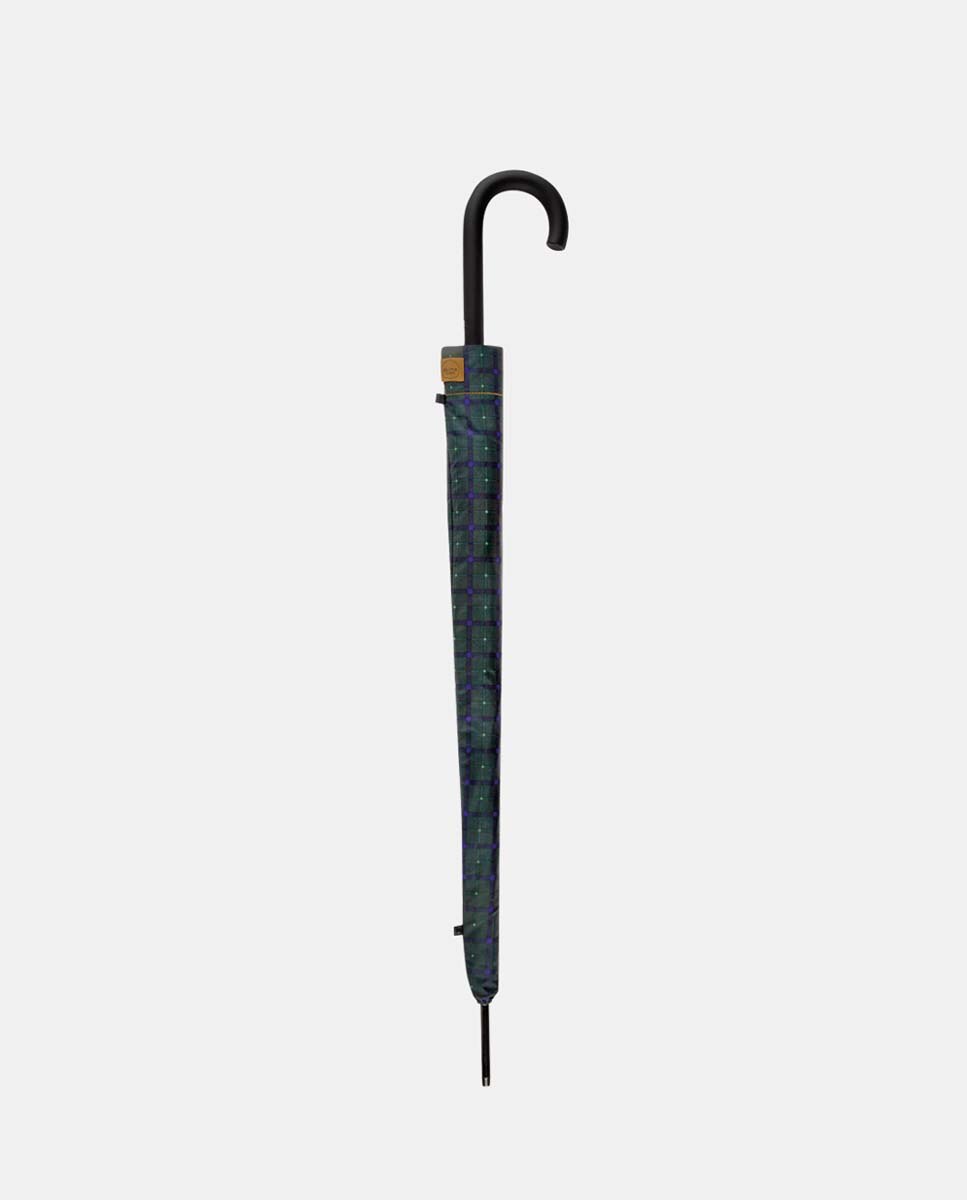 Guarda-Chuva Comprido Automático "Tartã" com Sistema Windproof. Fabricado em Poliéster Reciclado e Reciclável. Azul-2