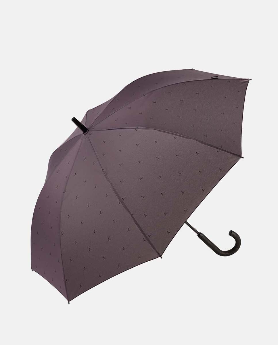 Guarda-Chuva Comprido Automático "Travel" com Tecnologia Windproof e Tecido em Poliéster Reciclado e Reciclável.  Estampado de Veleiros. Lilás-1