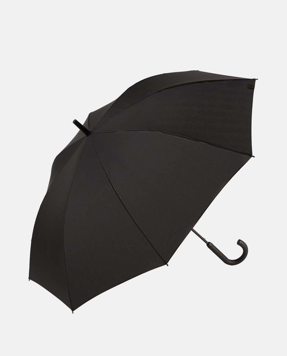 Guarda-Chuva Comprido Automático "Black" com Sistema Windproof. Fabricado em Poliéster Reciclado e Reciclável Preto-1