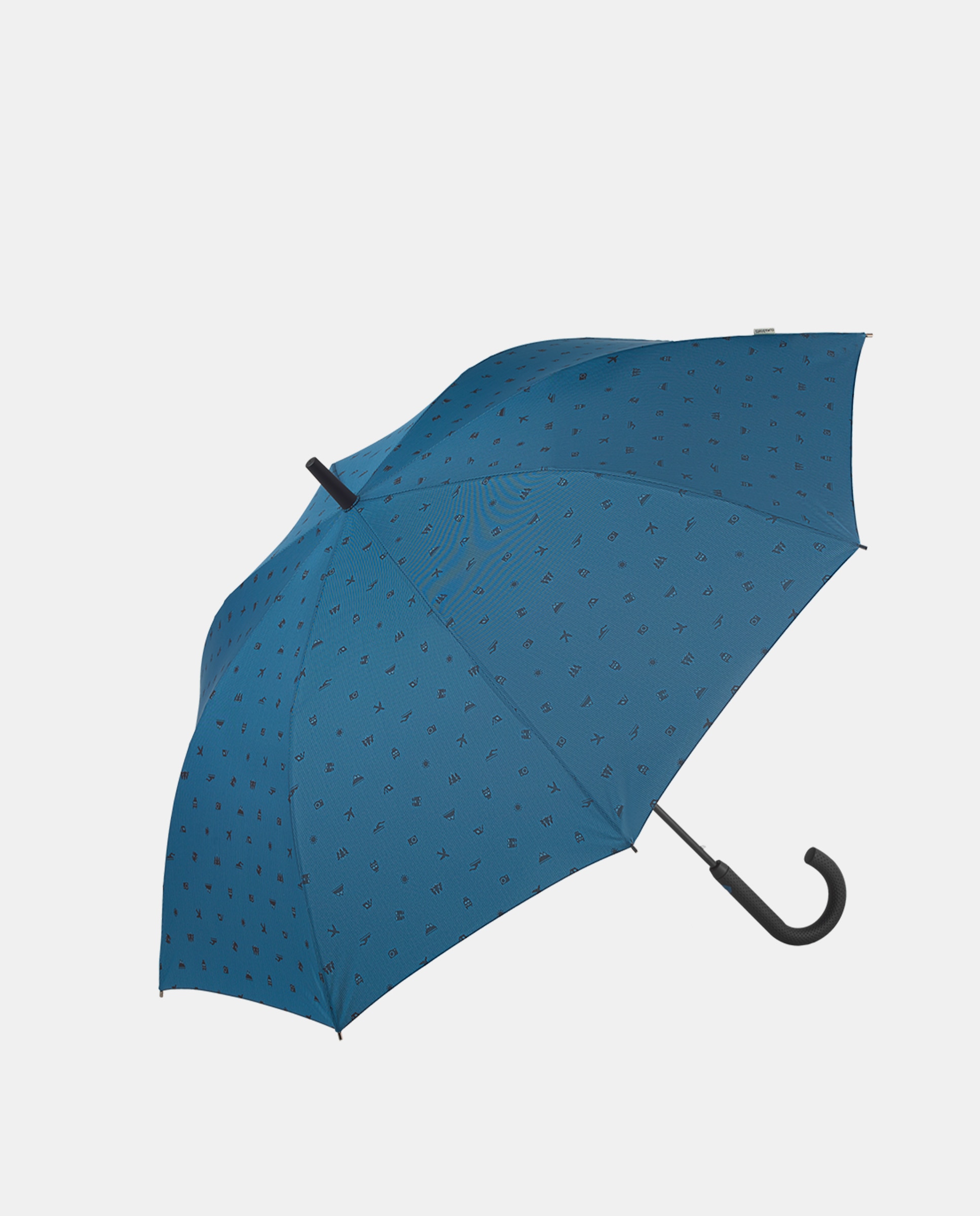 Imagem 0 de Guarda-Chuva Comprido Automático "Adventure" com Tecnologia Windproof e Tecido em Poliéster Reciclado e Reciclável. Estampado com Motivos Aventureiros.