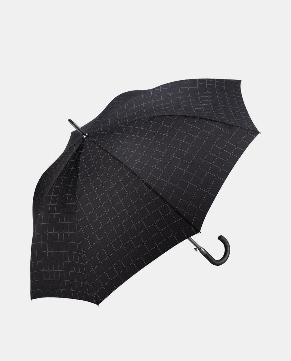 Imagem 0 de Guarda-Chuva Comprido Automático às Riscas e com Cabo Curvo - Cinzento