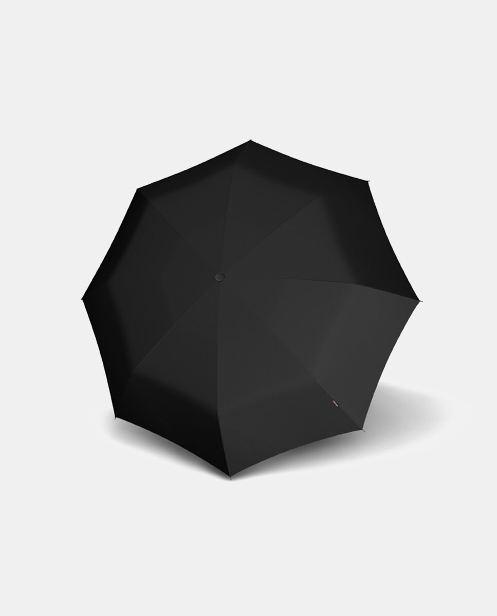 Paraguas plegable automático en negro con mango de madera - Knirps - Negro Negro-1