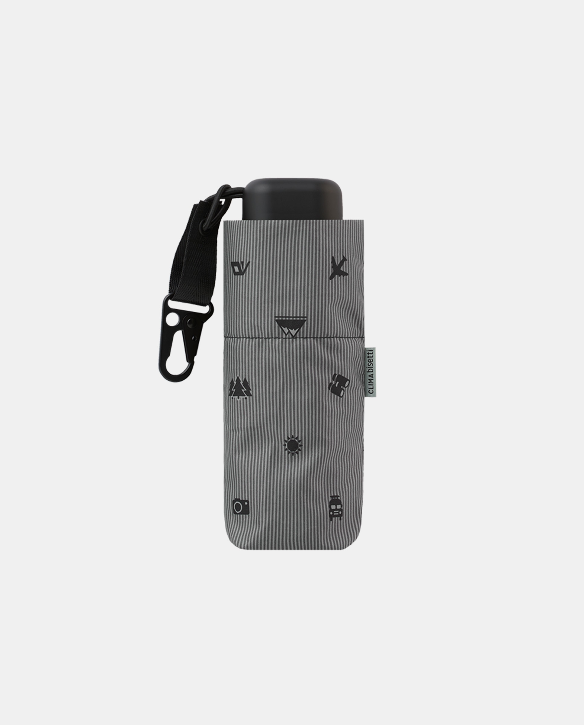 Guarda-Chuva Mini Dobrável Manual "Adventure". Trata-se de um Guarda-Chuva Ligeiro com Tecnologia Windproof e Tecido de Poliéster Reciclado e Recicláv Cinzento-2