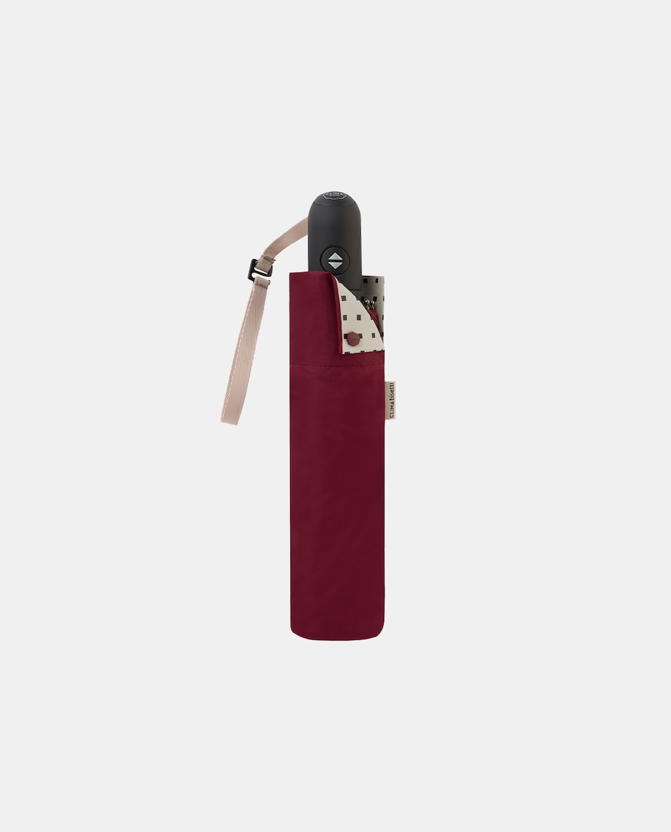 Guarda-Chuva Dobrável Manual "Color Block" com Sistema Windproof. Fabricado em Poliéster Reciclado e Reciclável. Grená-2