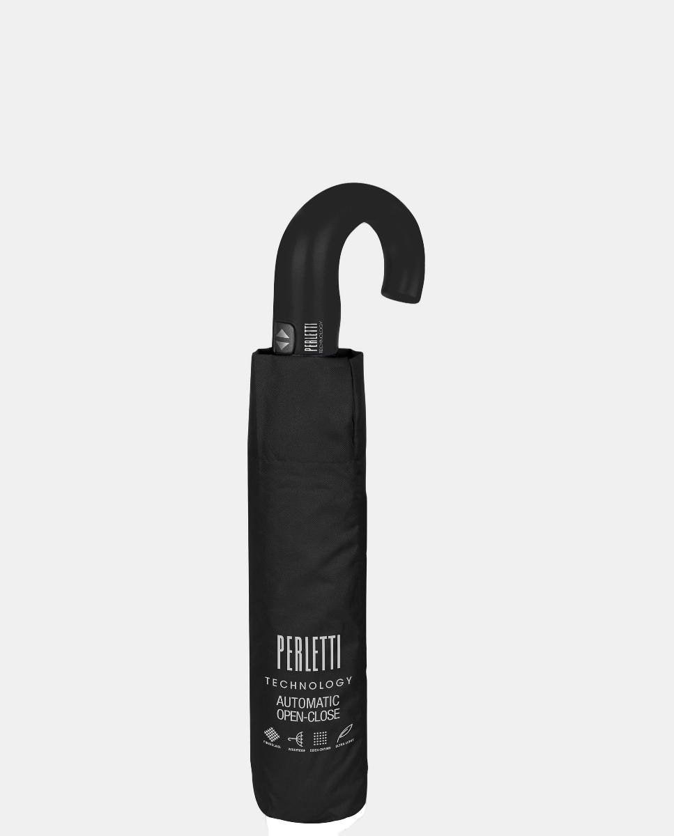 Guarda-Chuva Dobrável Golf com Fecho e Abertura Automáticos, Antivento, de Microfibra e com Varetas de Fibra de Vidro Preto-2