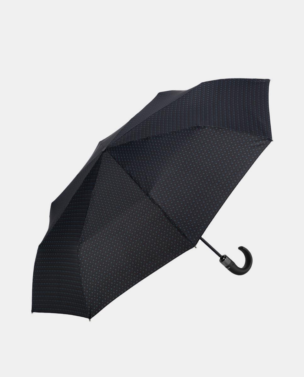 Guarda-Chuva Mini Abertura-Fecho com Cabo Curvo. Estampado Azul-1