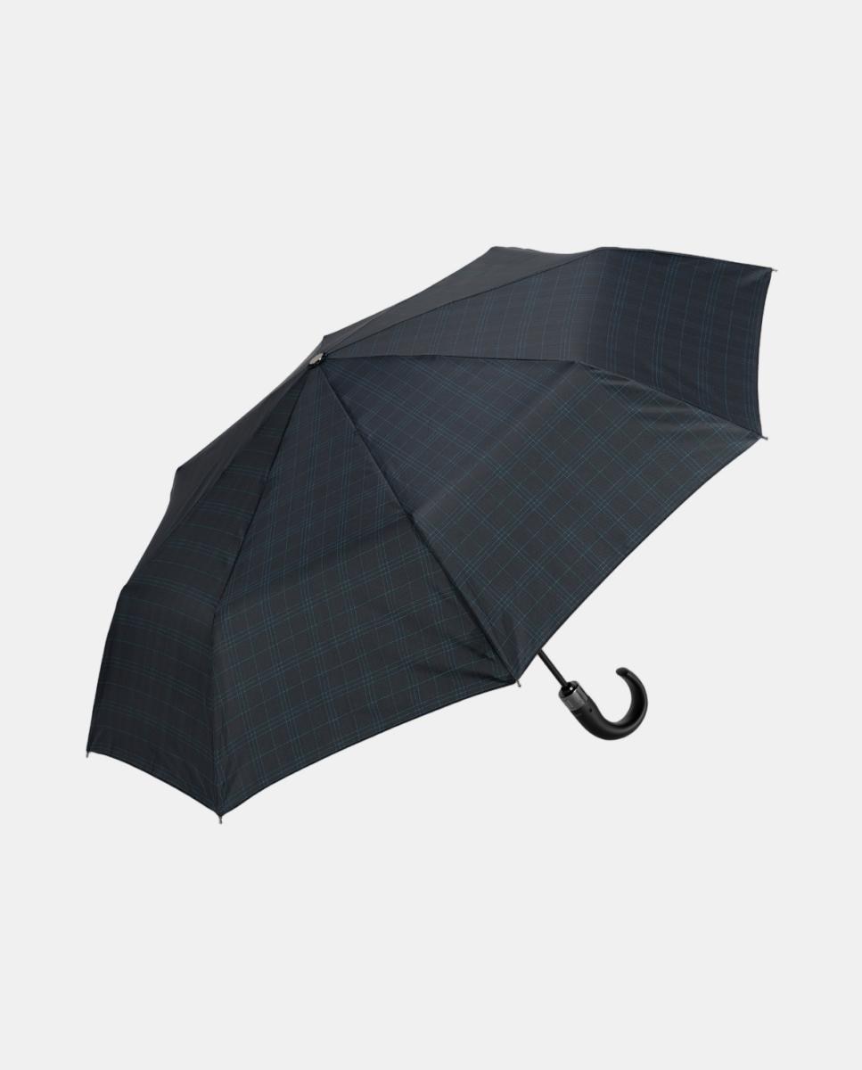 Guarda-Chuva Mini Abre-Fecha com Cabo Curvo Azul-2
