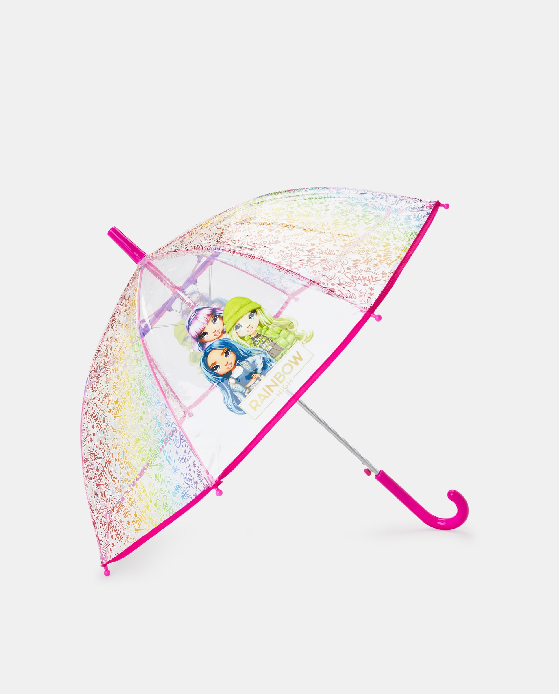 Guarda-chuva infantil automático de tecido transparente Perletti Rosa-1