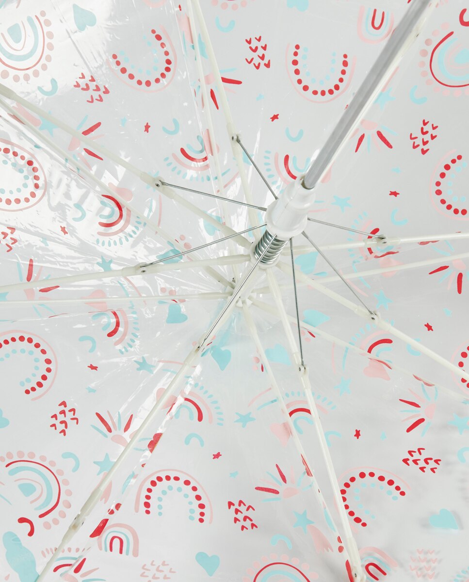 Guarda-Chuva Infantil Comprido Automático con Estampado de Arco-Íris - Transparente Ezpeleta Transparente-2