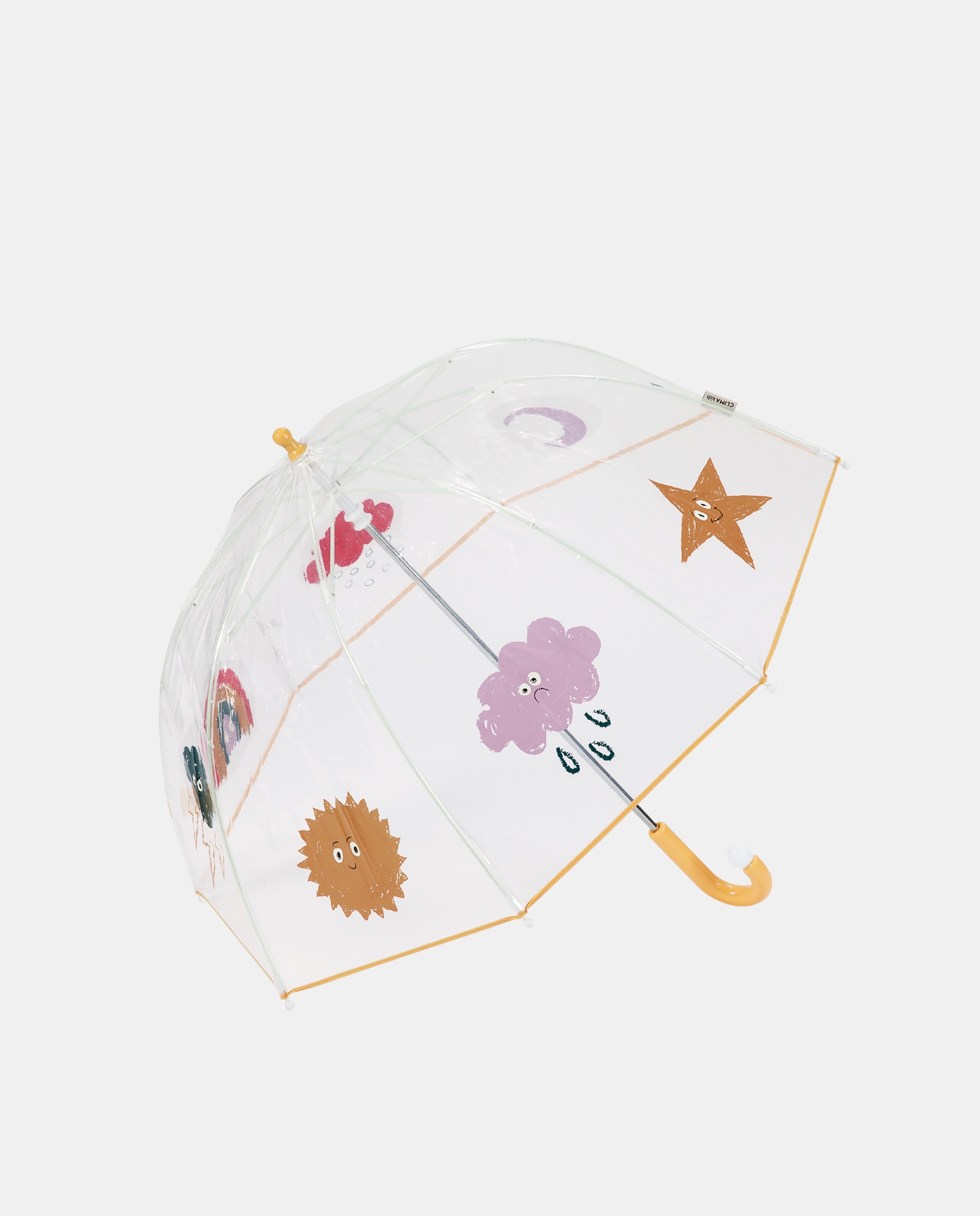 Imagem 0 de Guarda-Chuva Infantil Comprido - Transparente/Cor Mostarda