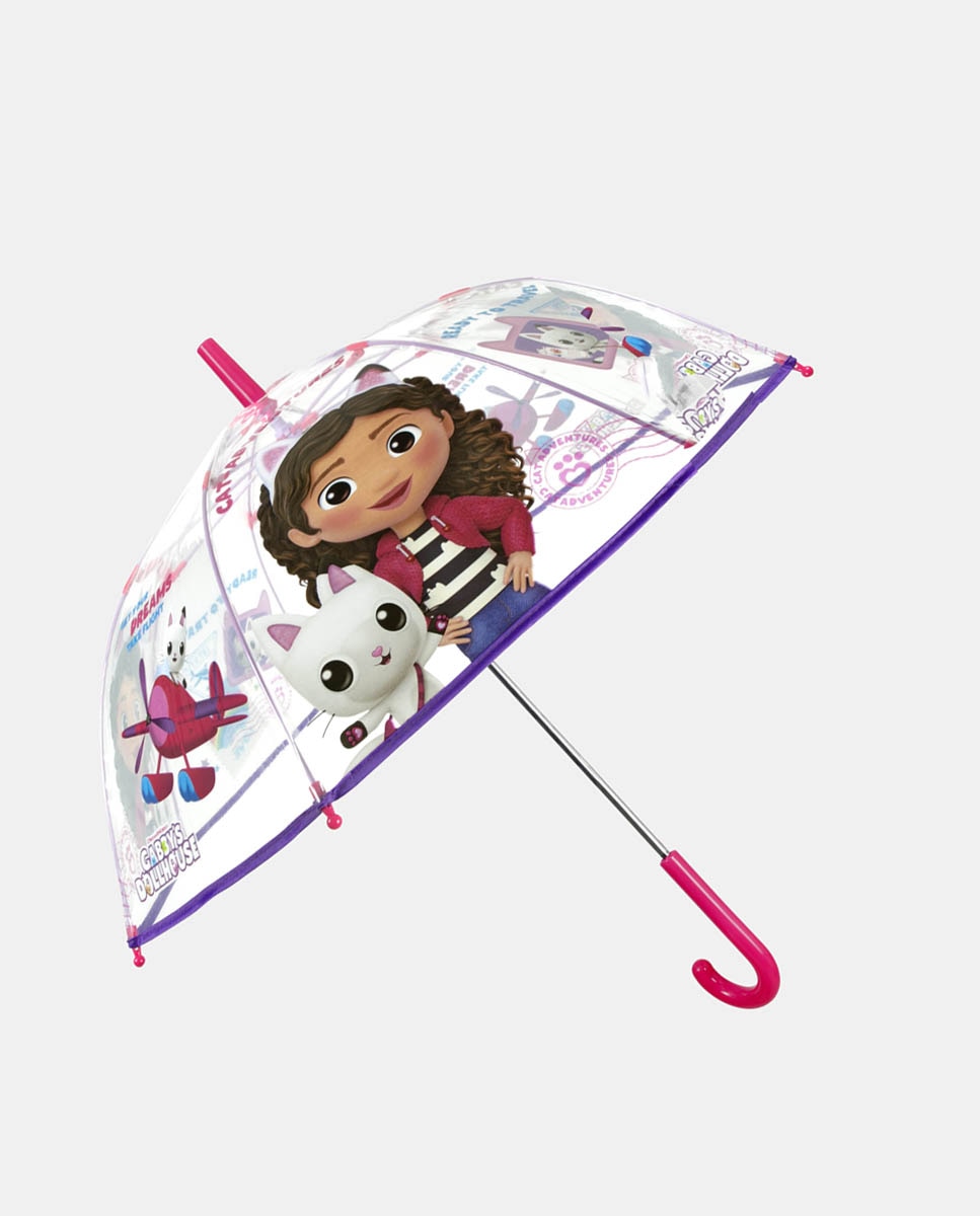 Guarda-chuva transparente estampado Fúcsia-1