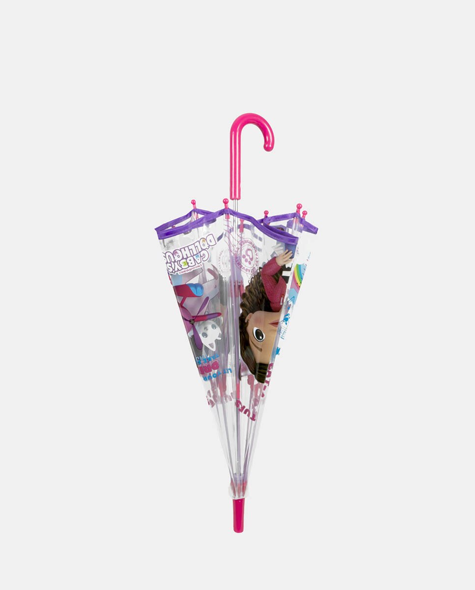 Guarda-chuva transparente estampado Fúcsia-2