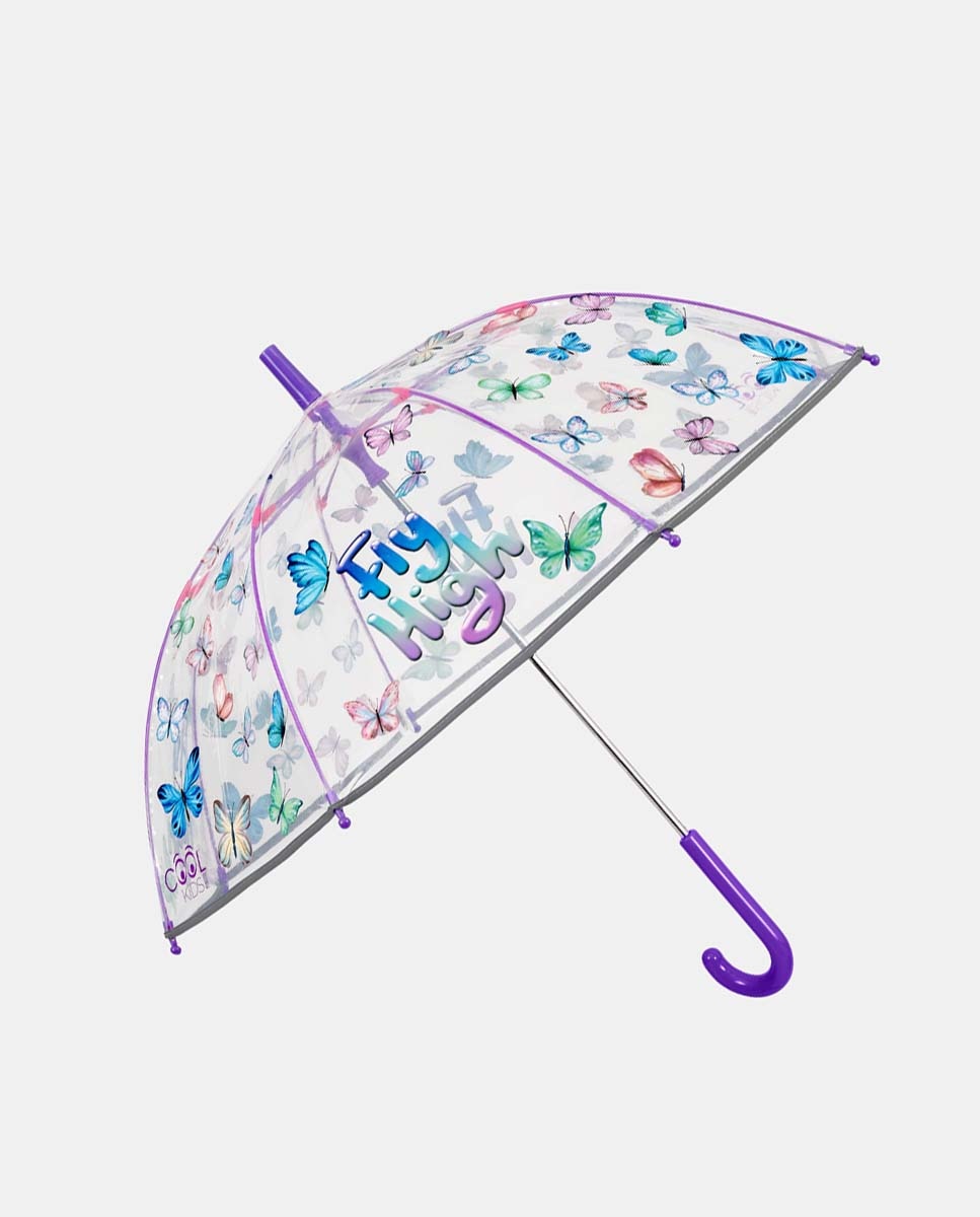 Guarda-Chuva Infantil Manual com Cúpula Transparente Perletti Lilás-1