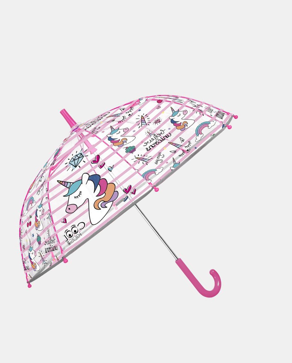 Imagem 0 de Guarda-Chuva Infantil Manual em Forma de Cúpula POE Transparente Antivento com Varetas de Fibra de Vidro