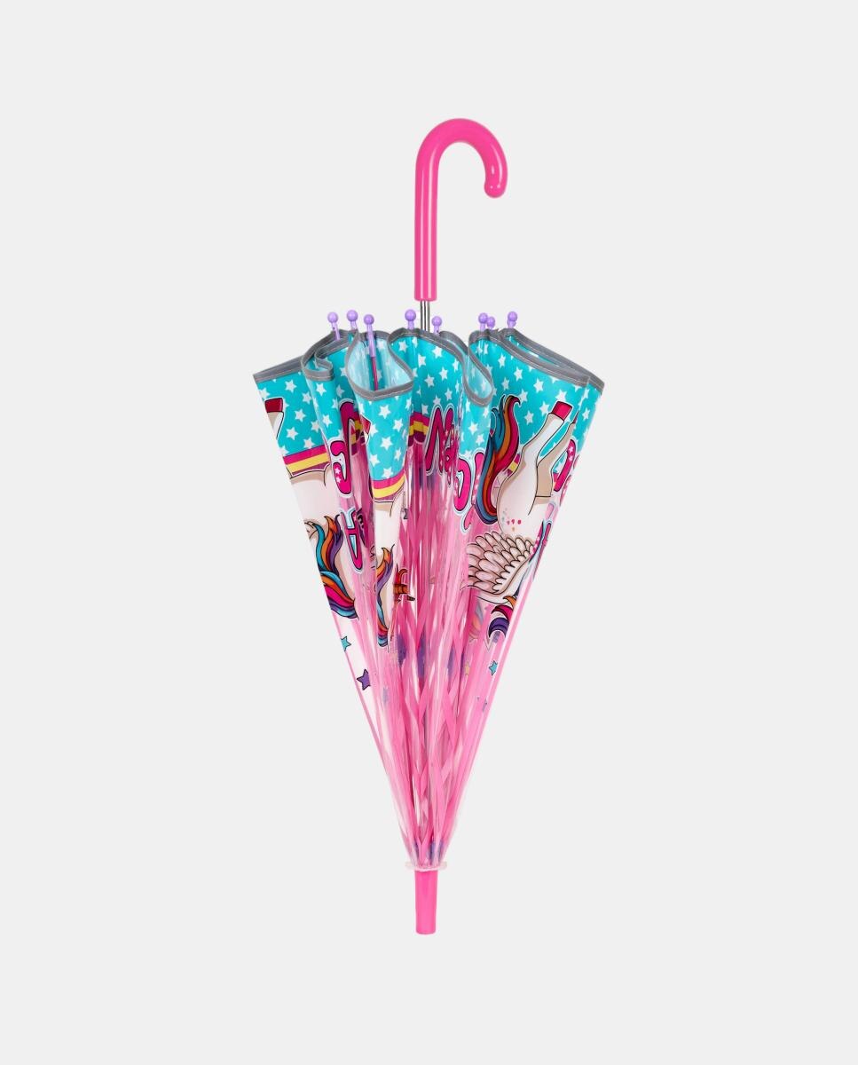 Guarda-Chuva Intantil 45/8 Manual com Forma de Cúpula POE Transparente Perletti Multicolor-2