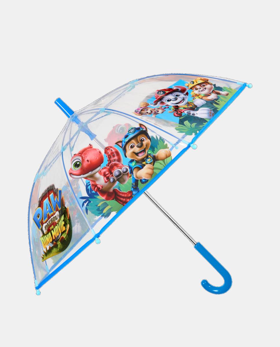 Imagem 0 de Guarda-Chuva 45/8 Manual com Forma de Cúpula POE Transparente Patrulha Pata-Dino Antivento com Varetas de Fibra de Vidro.