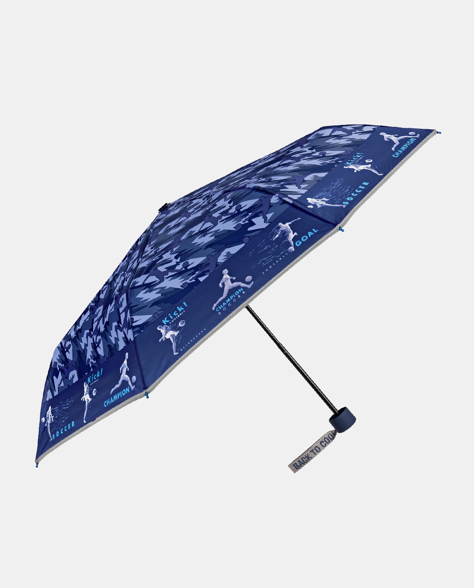 Guarda-Chuva Infantil Dobrável com Estampado de Camuflagem - Azul Azul-1