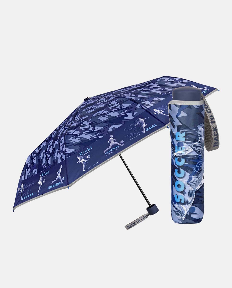 Guarda-Chuva Infantil Dobrável com Estampado de Camuflagem - Azul Azul-3
