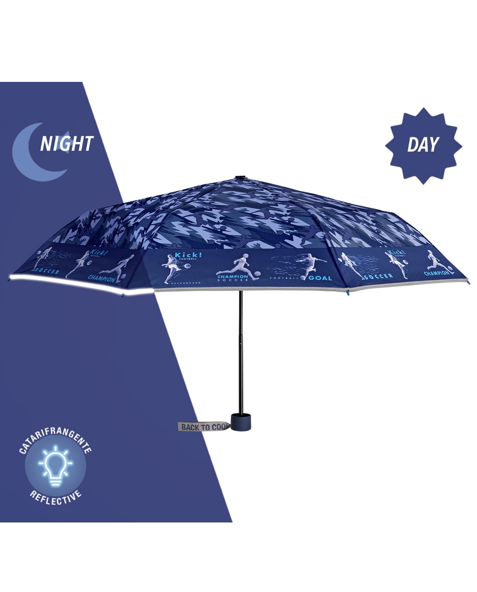 Guarda-Chuva Infantil Dobrável com Estampado de Camuflagem - Azul Azul-4