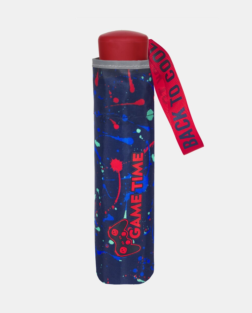 Guarda-Chuva Infantil Dobrável Manual Estampado - Azul Perletti Azul-2