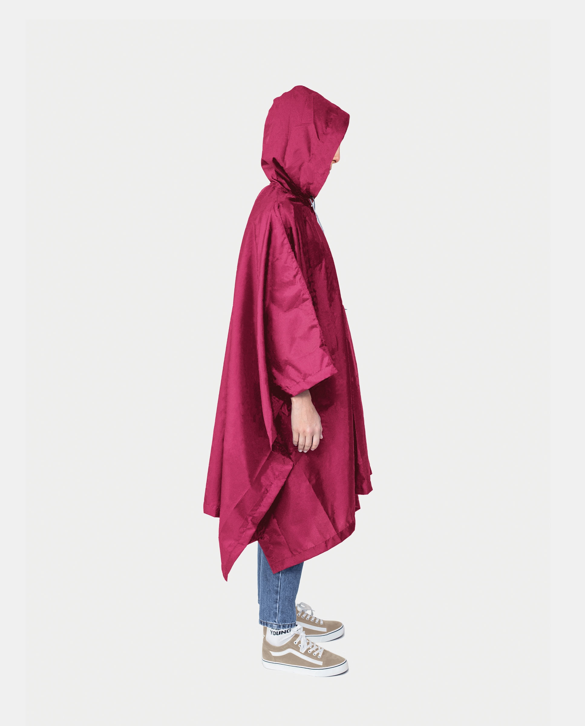 Imagem 0 de Poncho Impermeável Dobrável em Tecido Reciclado - Rosa