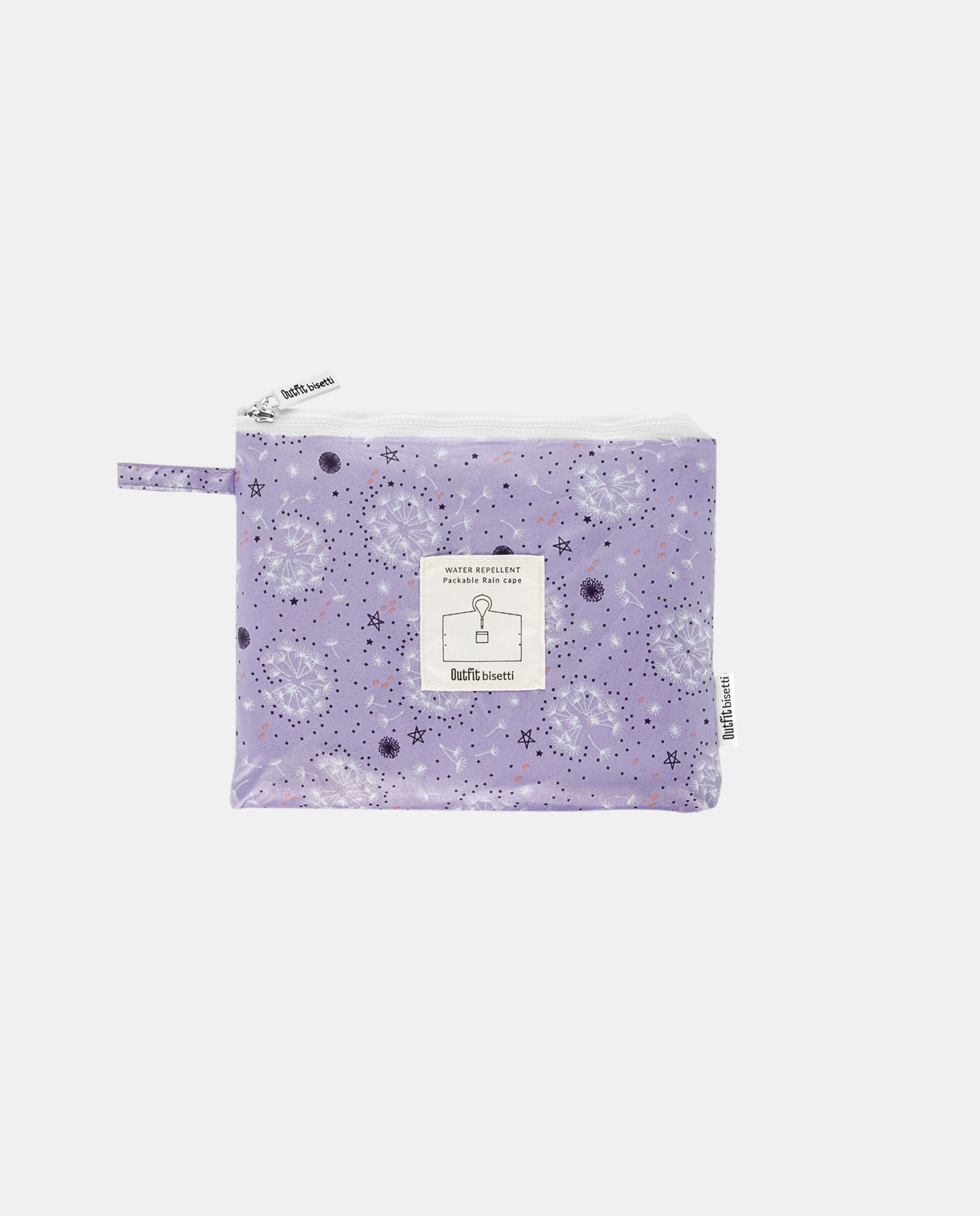 Poncho Impermeável Dobrável com Estampado de Fantasia e em Tecido Reciclado - Lilás Lilás-2