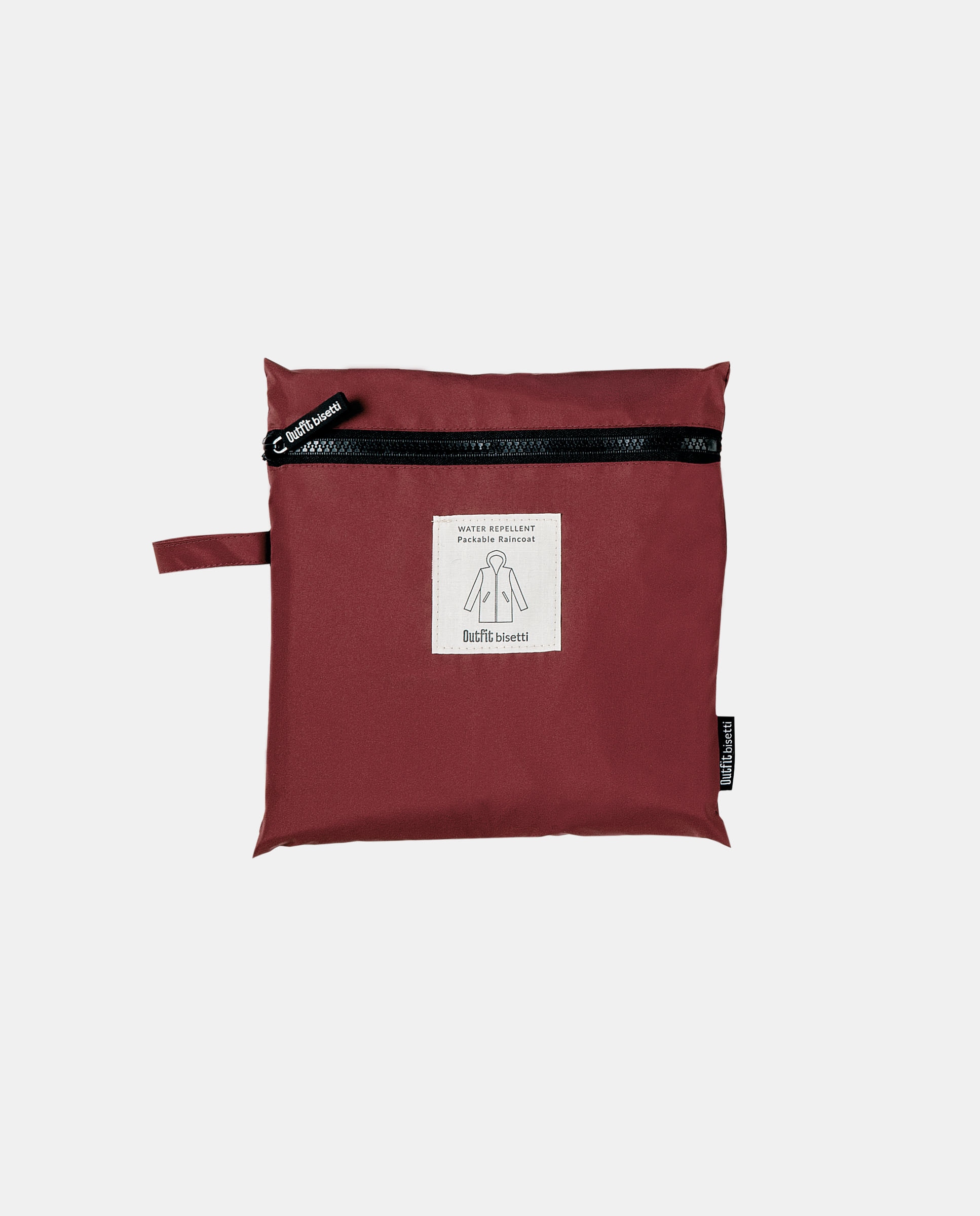 Impermeável Liso em Tecido Reciclado - Bordeaux Grená-2