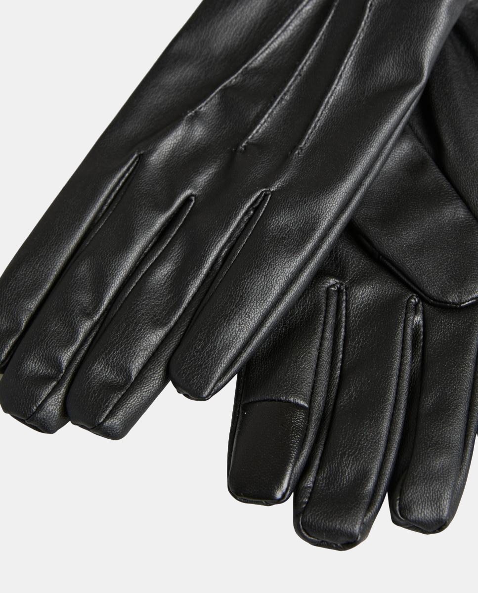 Imagen 2 de Guantes efecto piel de mujer - Pieces - Granate Negro