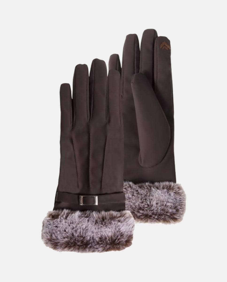 Luvas com Fivela a Condizer - Bege Castanho-escuro-1