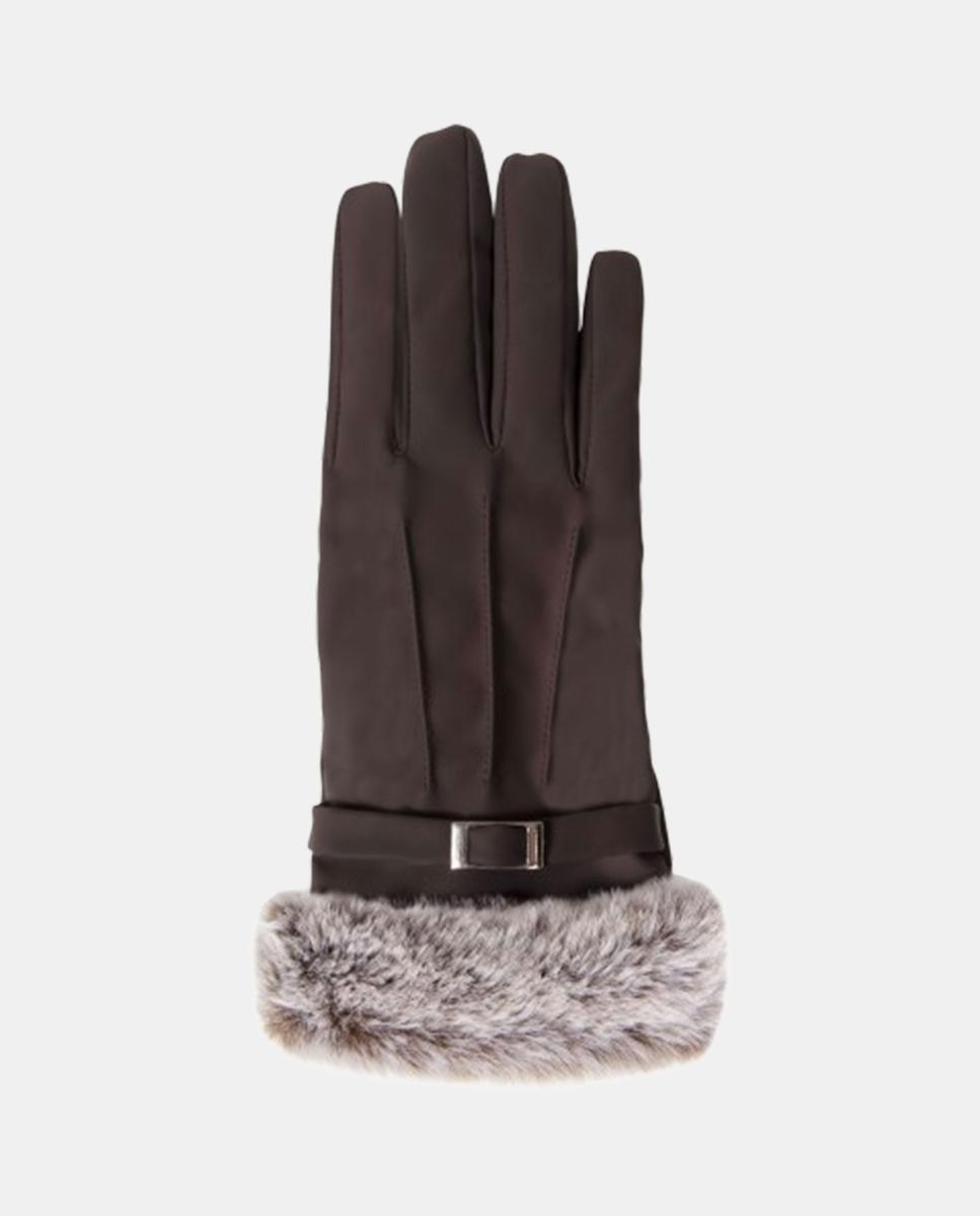 Luvas com Fivela a Condizer - Bege Castanho-escuro-2