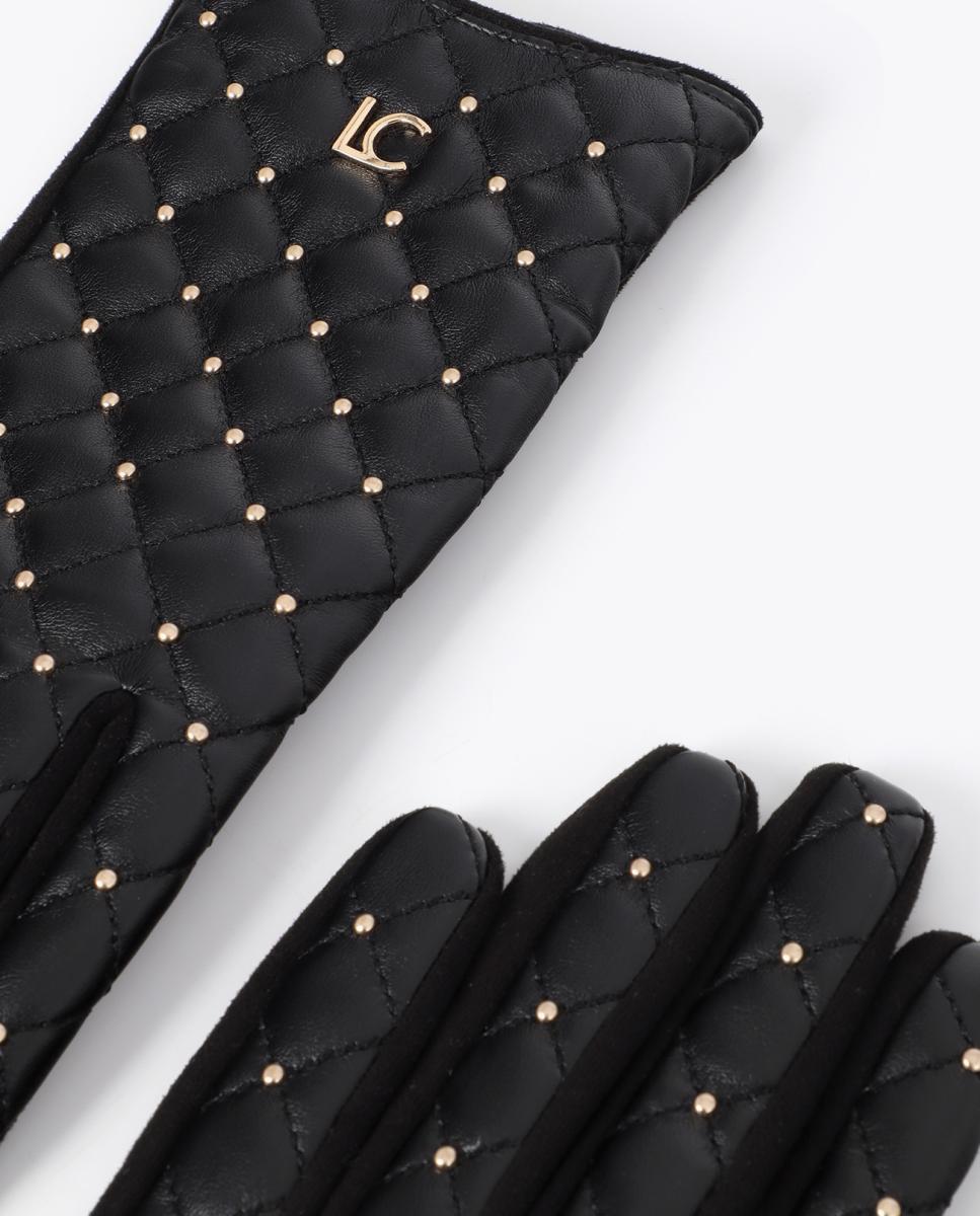 Guantes acolchados de efecto cuero con remaches mini - Lola Casademunt - Negro Negro-4