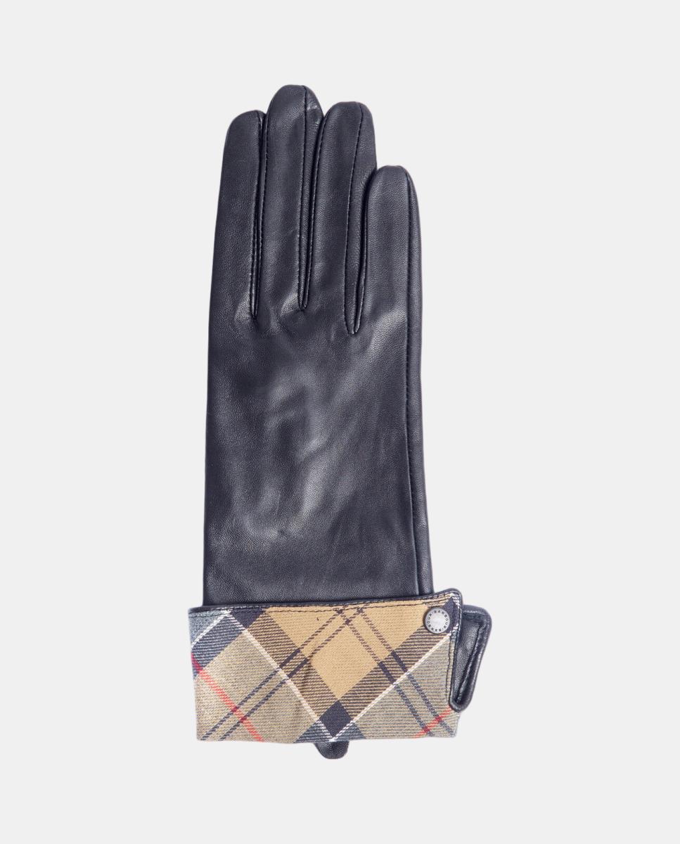 Guantes de piel en negro con puños estampados - Barbour - Negro Negro-2
