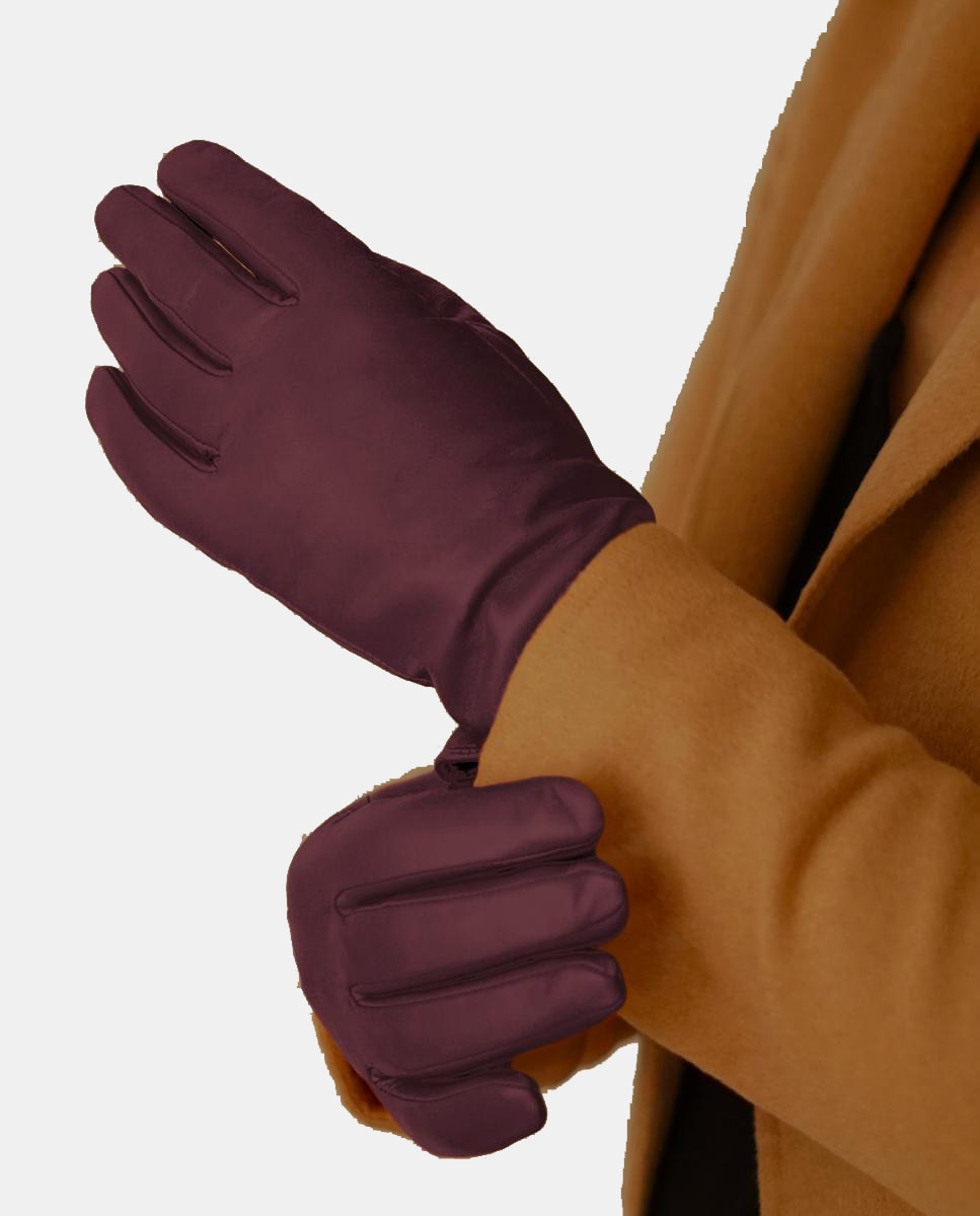 Luvas Extra Compridas e Elegantes Keira em Pele de Cordeiro de Qualidade Superior Bordeaux-3