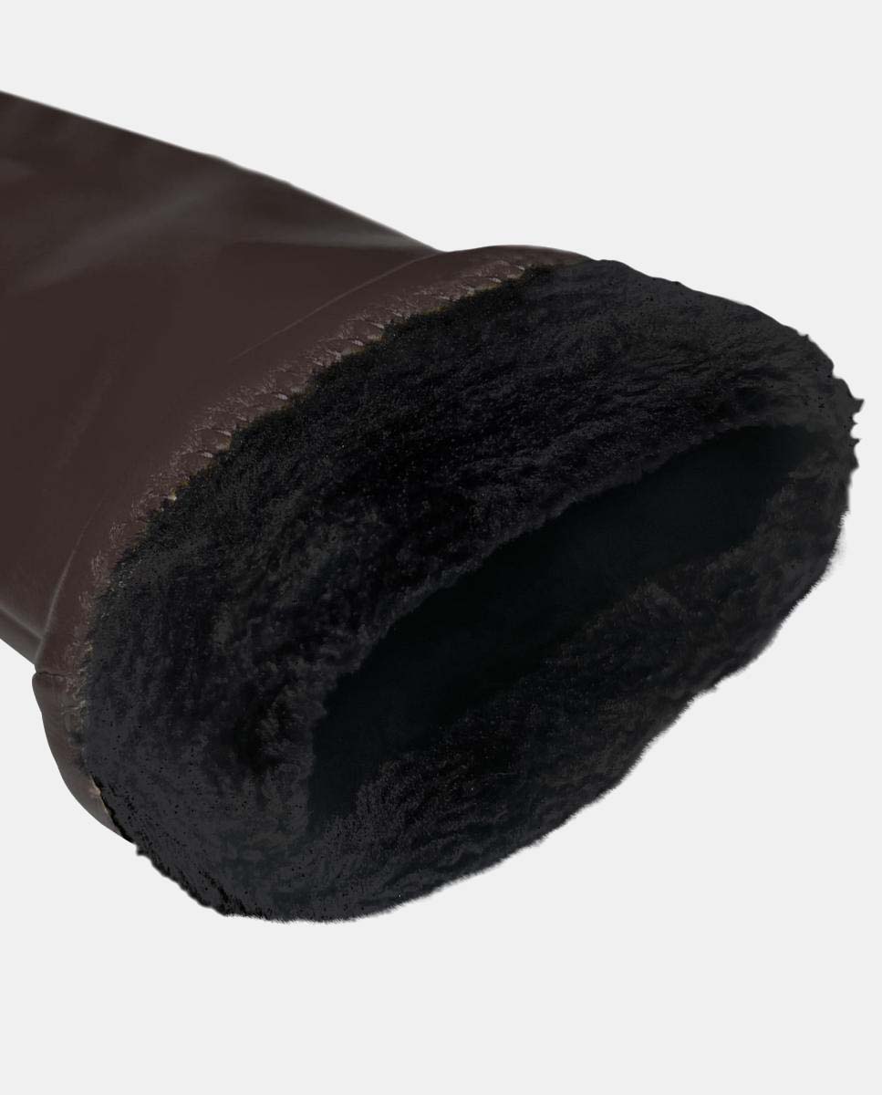 Luvas Extra Compridas e Elegantes, Modelo Keira, Confecionadas em Pele de Cordeiro de Alta Qualidade Castanho-escuro-3