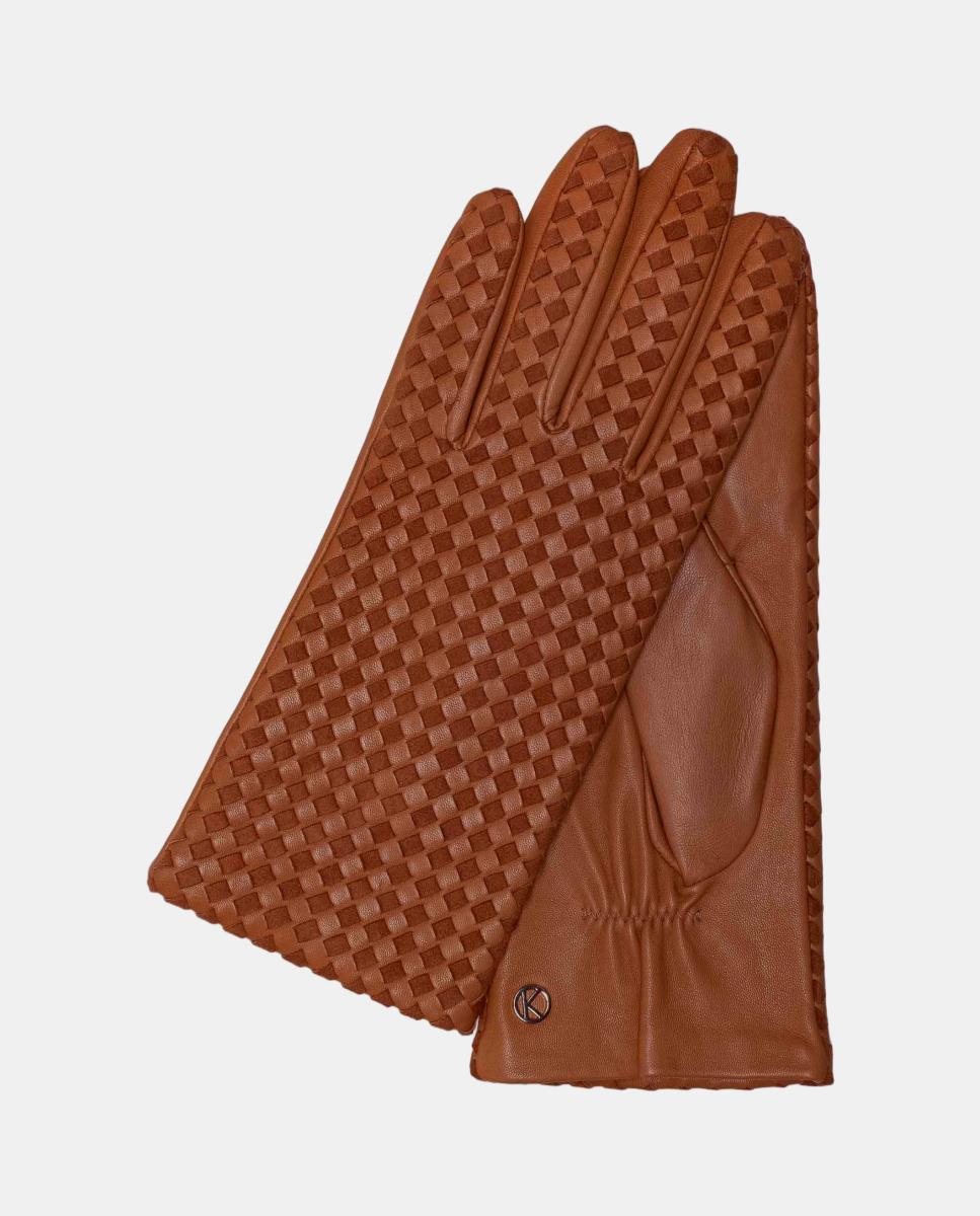 Imagen 0 de Guantes de elegancia atemporal modelo Mila Suede Cashmere de KESSLER® Marrón claro