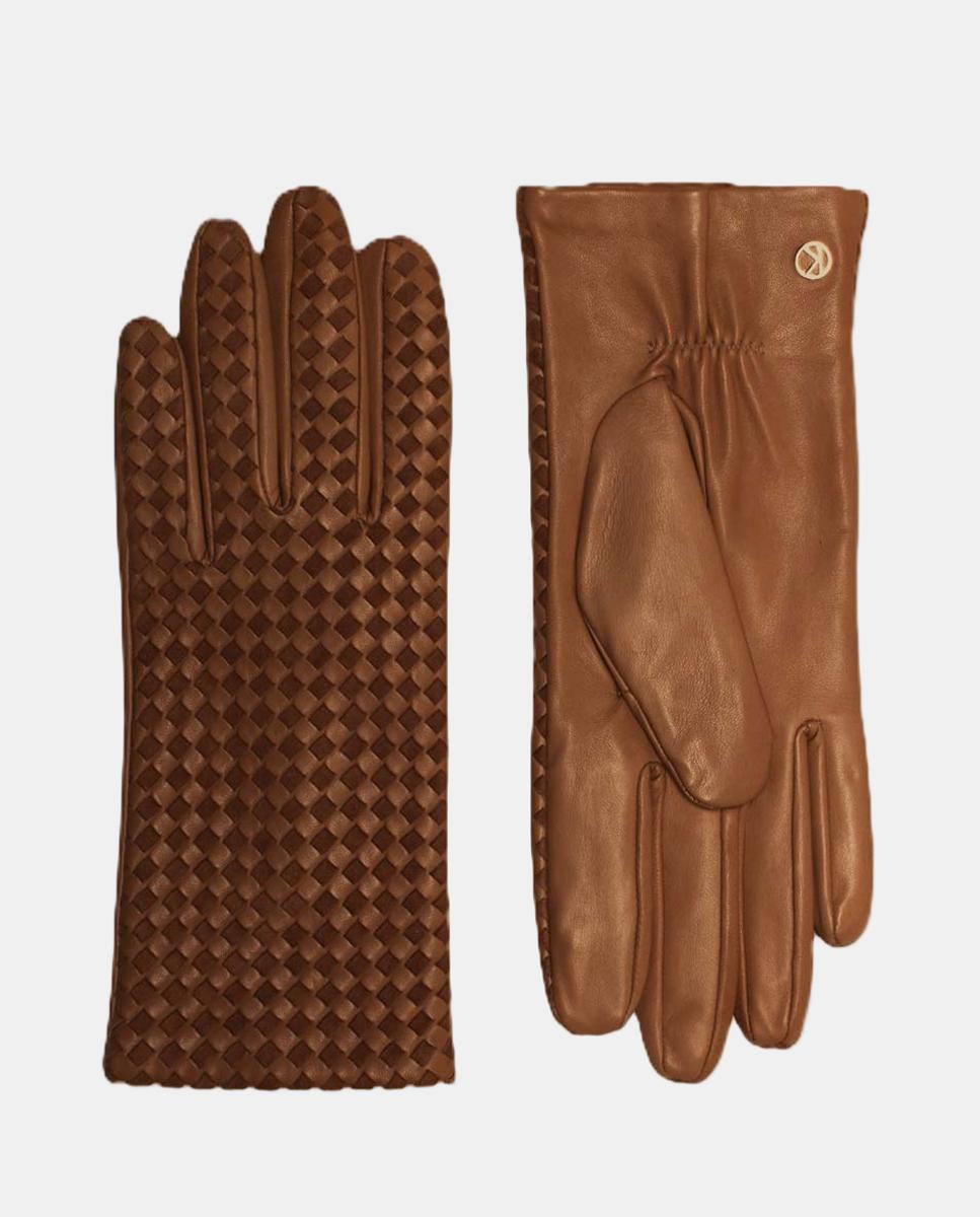 Guantes de elegancia atemporal modelo Mila Suede Cashmere de KESSLER® - Marrón claro Marrón claro-2