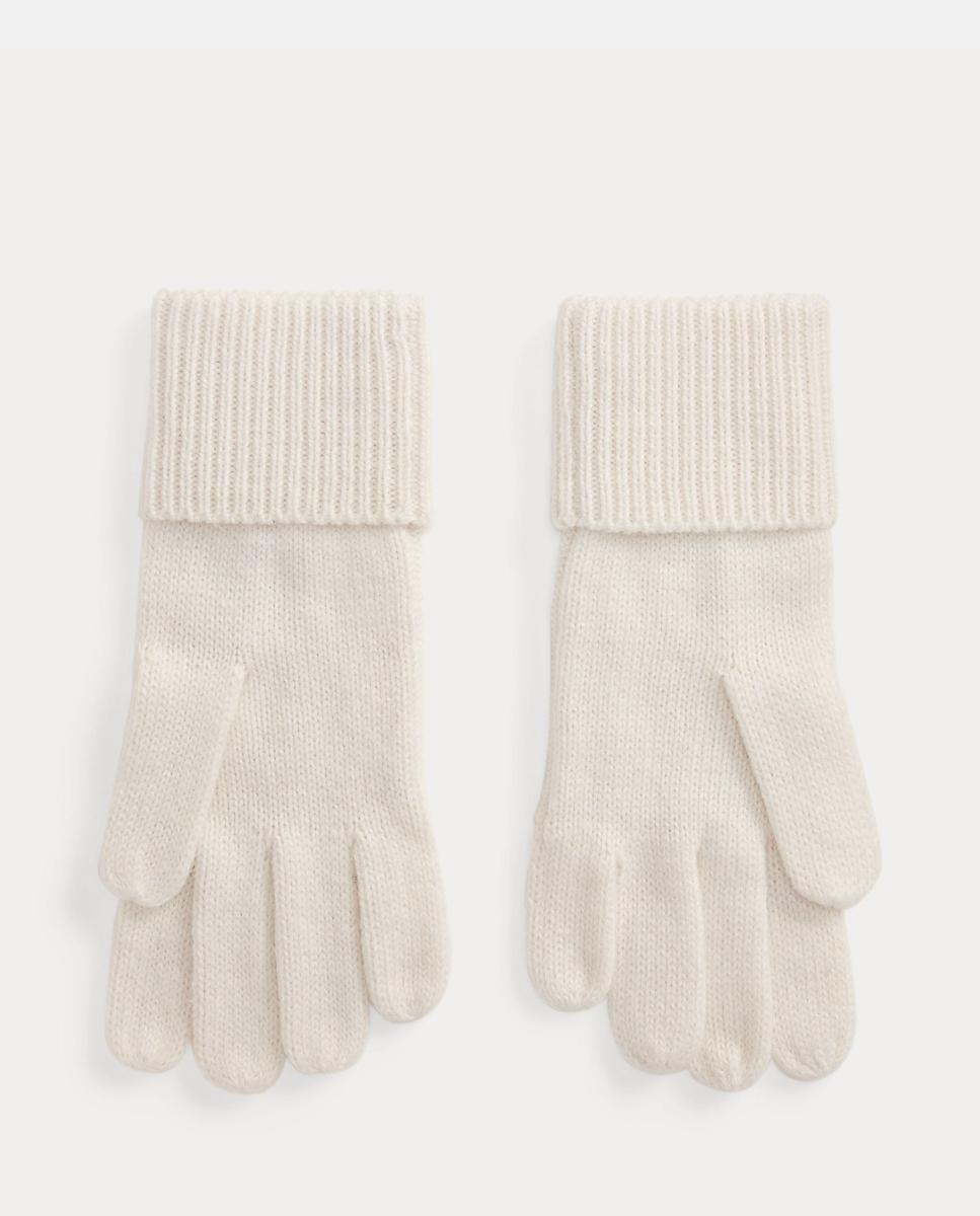 Luvas de Malha com Escudo Bordado Branco-2