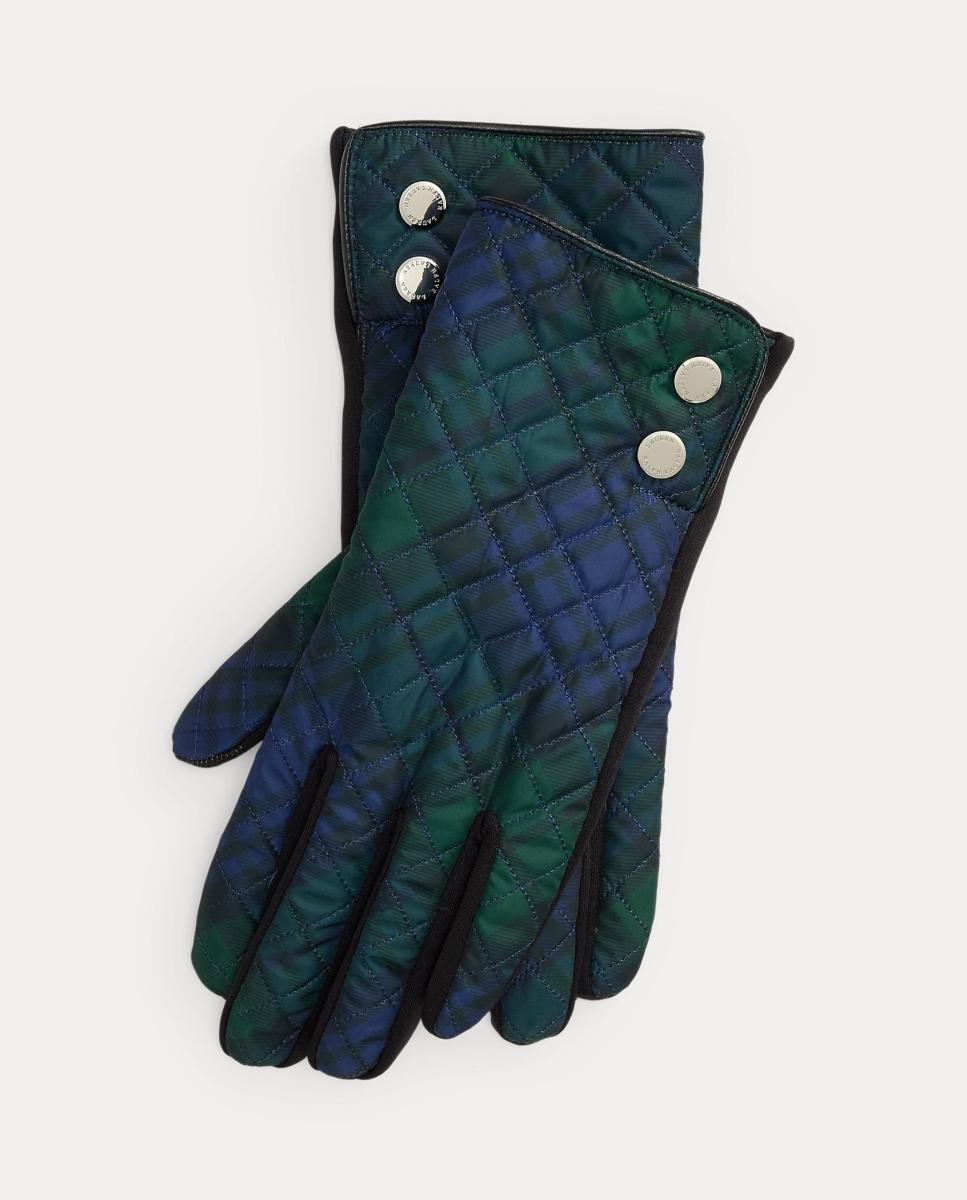 Imagen 0 de Guantes de mujer de piel con detalles plateados Negro