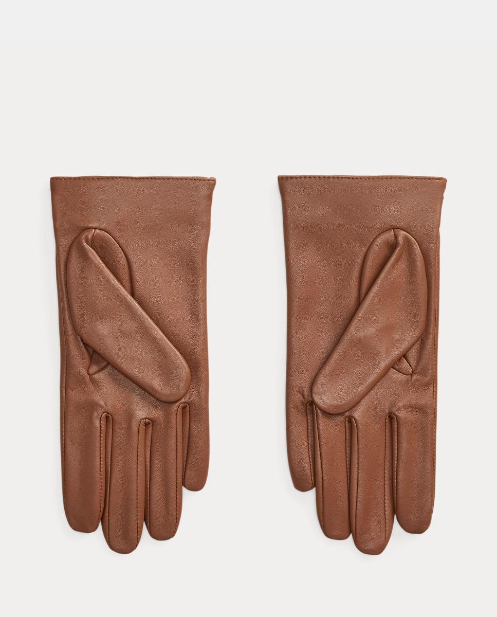 Luvas em Pele com Detalhe LRL Taupe-2