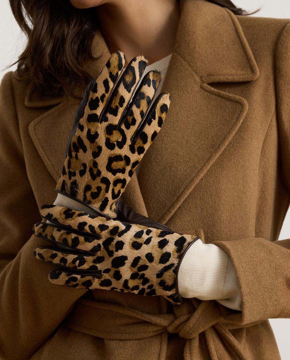 Imagen 3 de Guantes de mujer de piel con detalle LRL - Lauren Ralph Lauren - Marrón oscuro Marrón oscuro