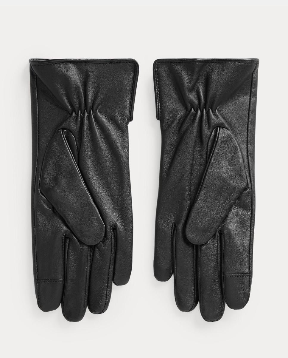 Guantes de mujer de piel con detalles dorados. - Lauren Ralph Lauren - Negro Negro-2