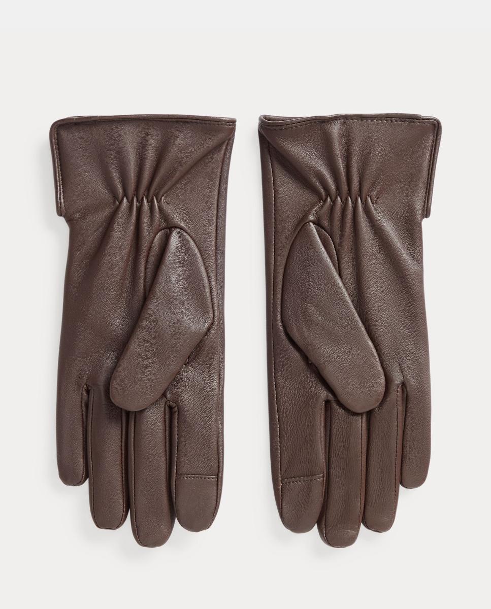 Guantes de mujer de piel con detalles dorados. - Lauren Ralph Lauren - Marrón oscuro Marrón oscuro-2