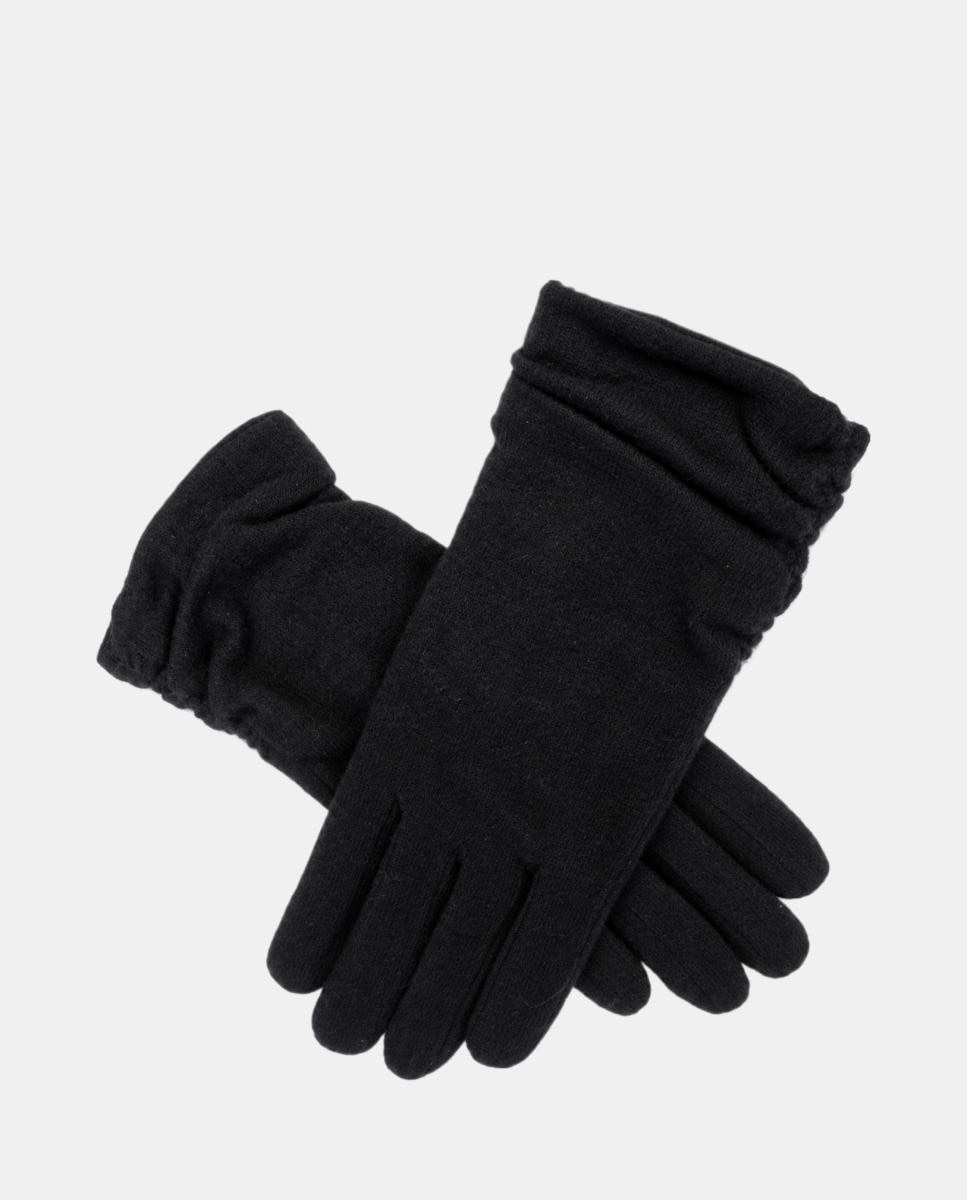 Luvas de Lã com Vivos e Botão em Pele Roxo-2