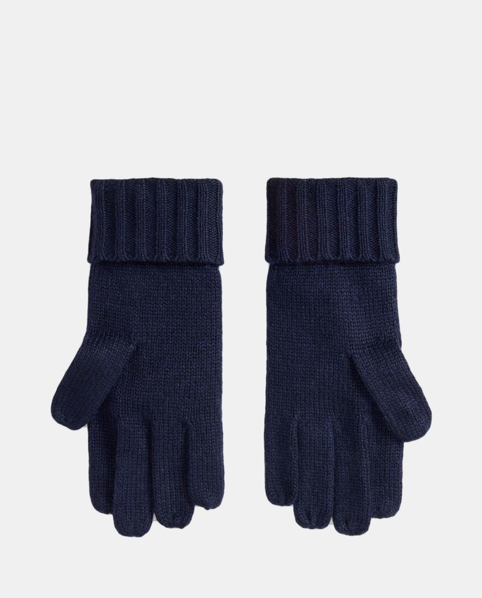 Luvas de Malha com Logótipo Bordado Azul-marinho-2