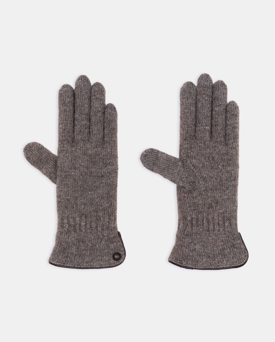 Luvas Táteis de Malha - Cinzento Castanho-claro-3